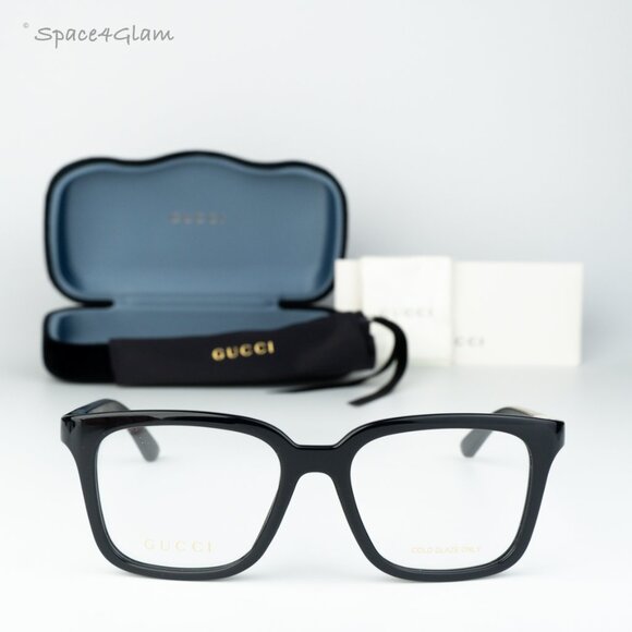BRAND NEW Gucci GG1738O 001 Black Demo Unisex Square Eyeglasses GG 1738O - Picture 1 of 7